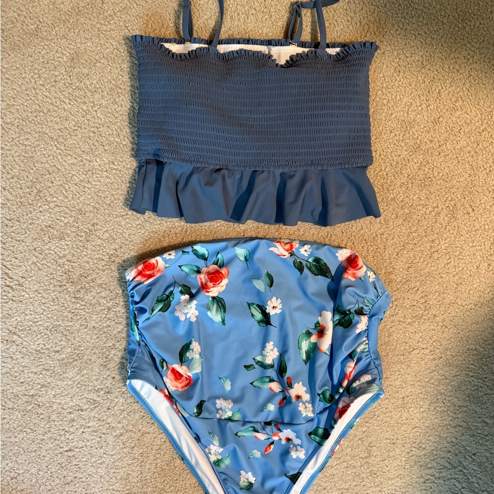 High-waisted maternity bikini two piece